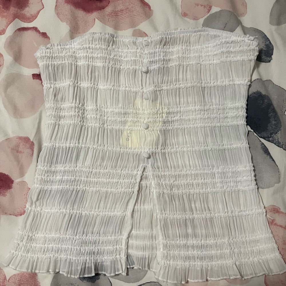 Peppermayo White Smocked Top